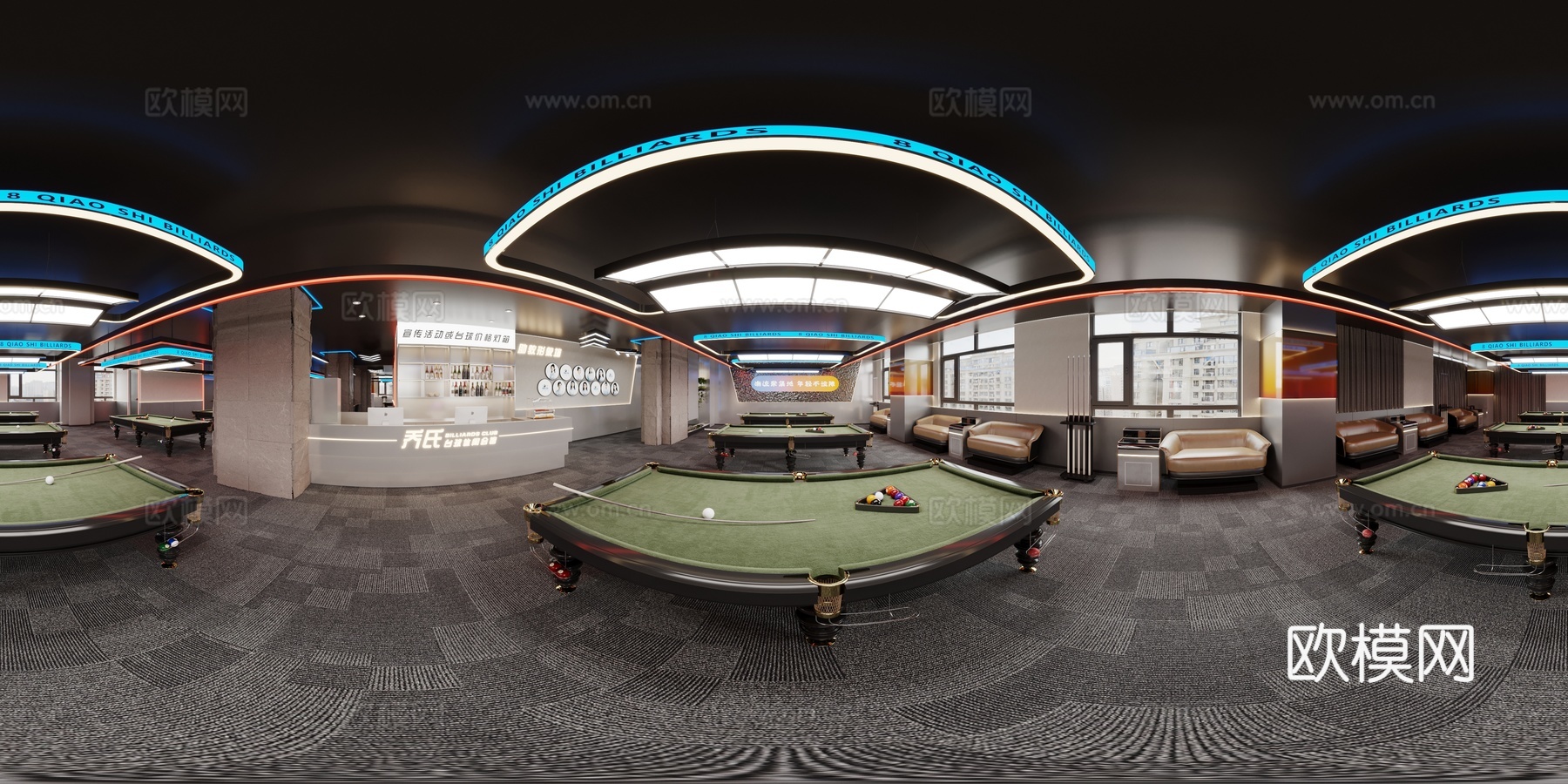 台球厅3d模型