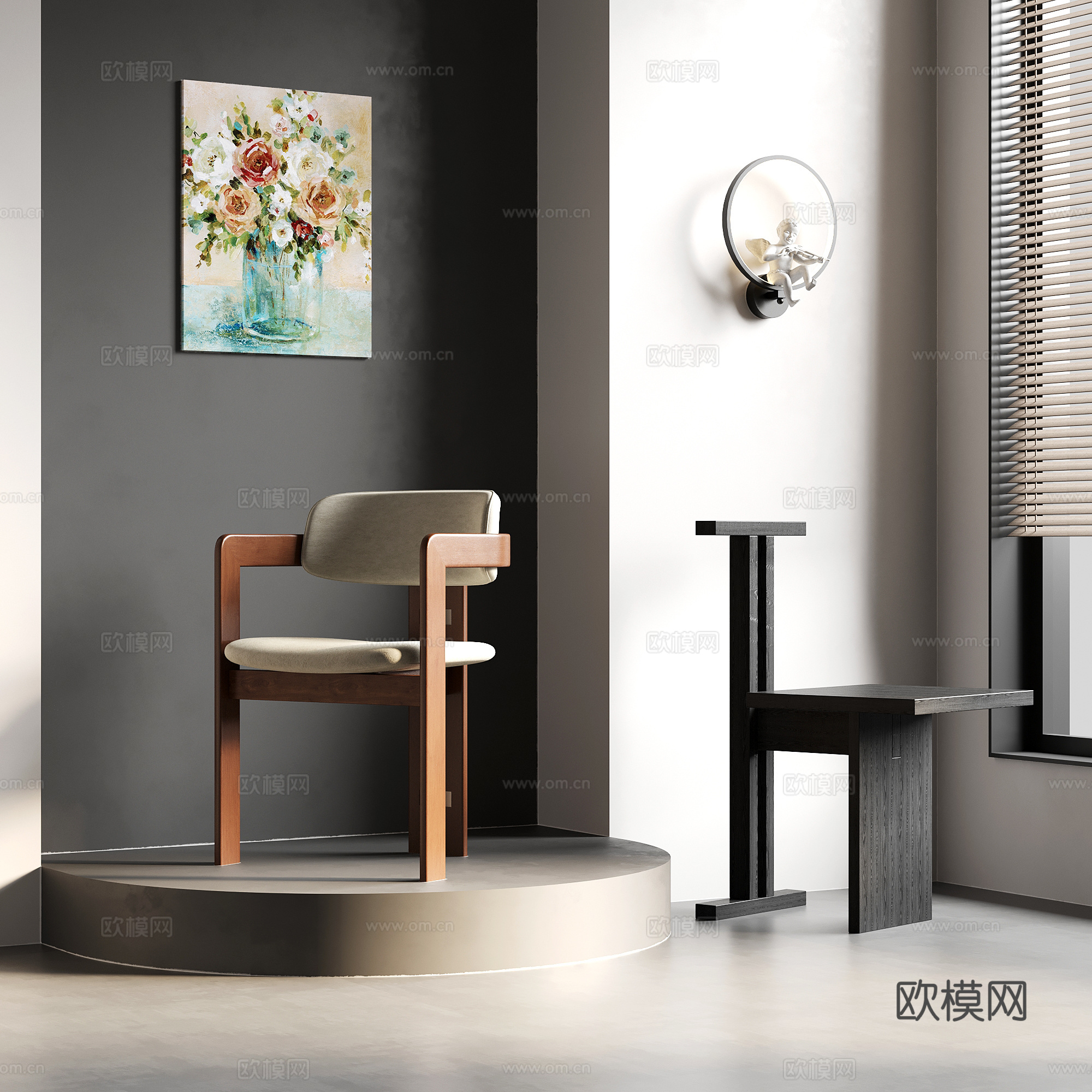 05椅子 中古风椅子 餐椅 写字椅.bk3d模型