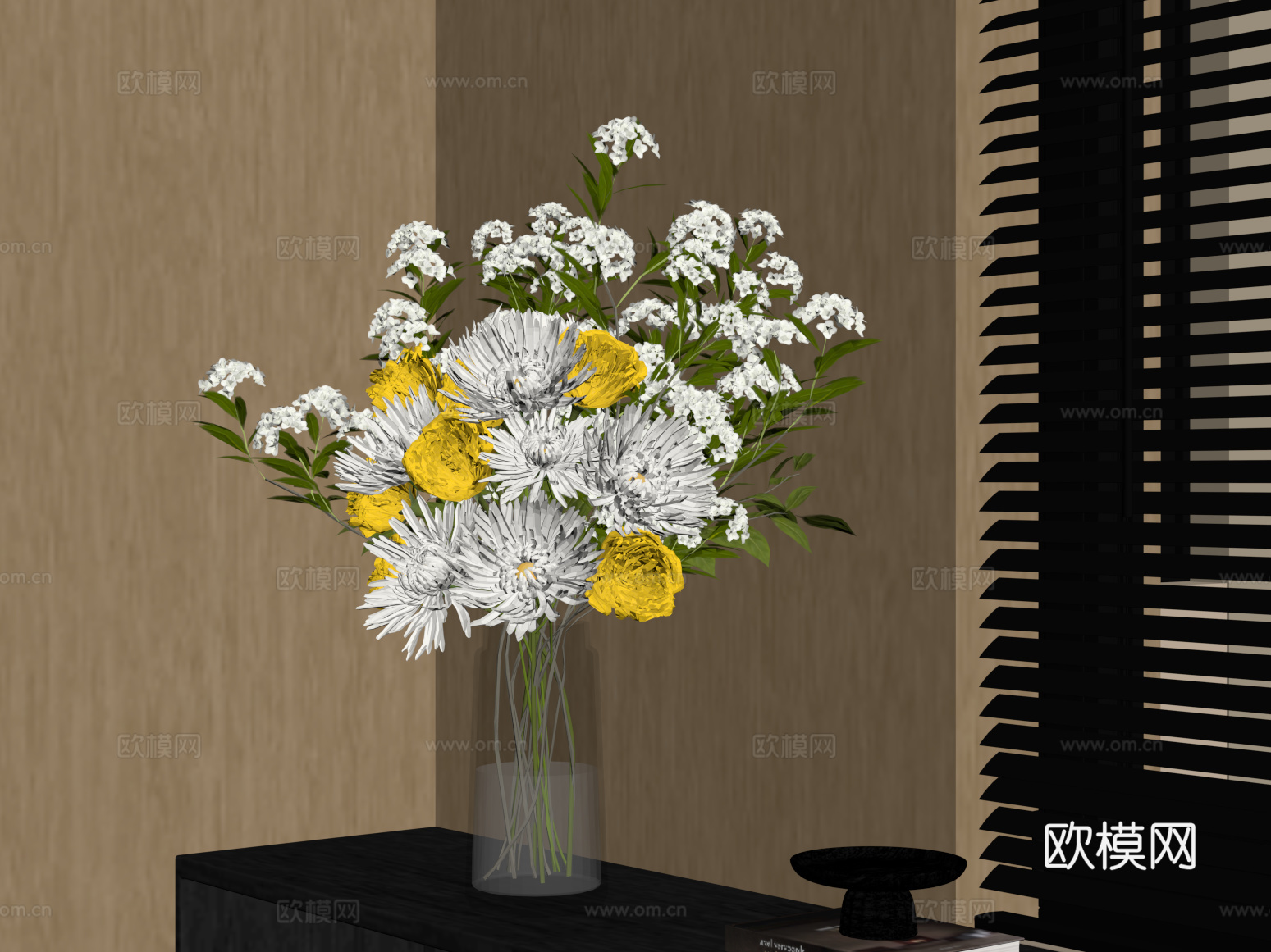 09花瓶 现代花瓶 花艺 鲜花su模型