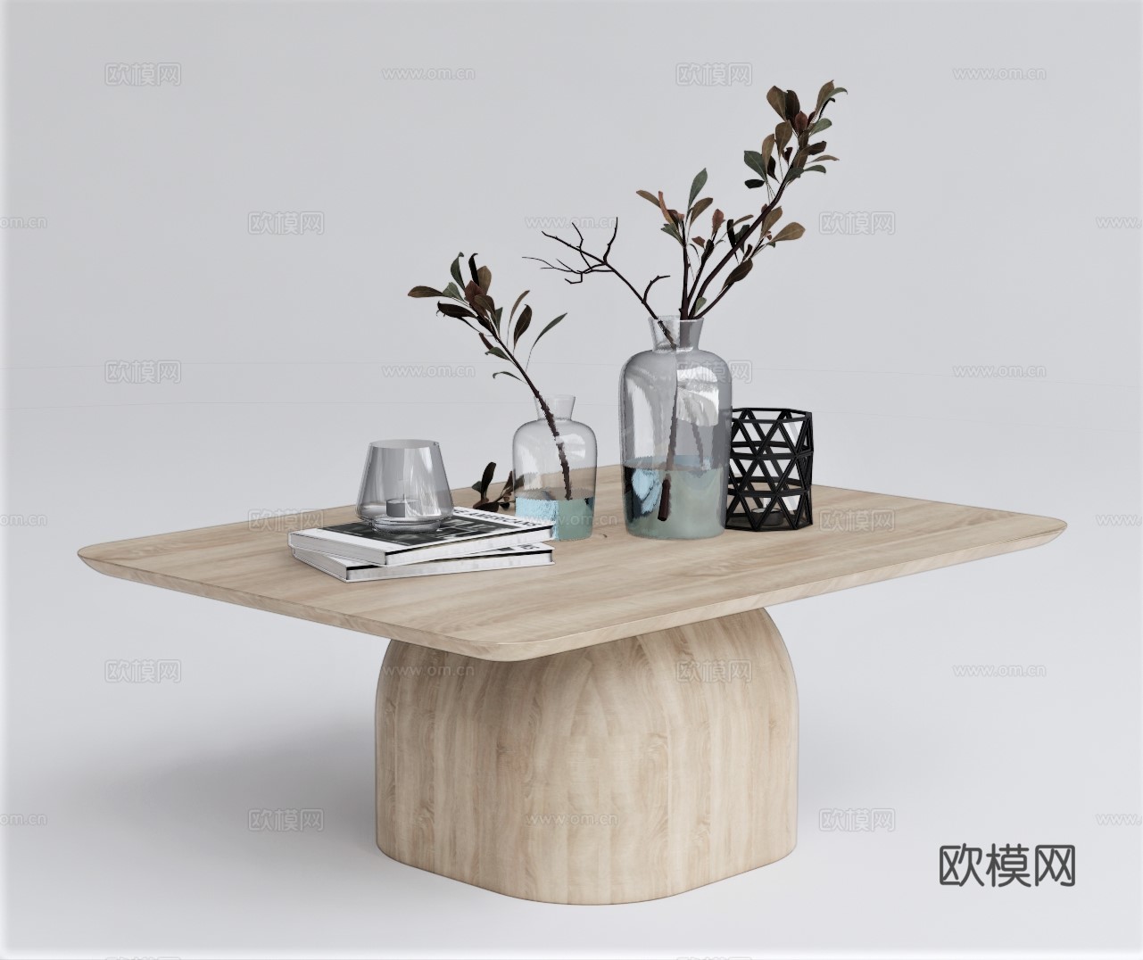 现代茶几su模型下载