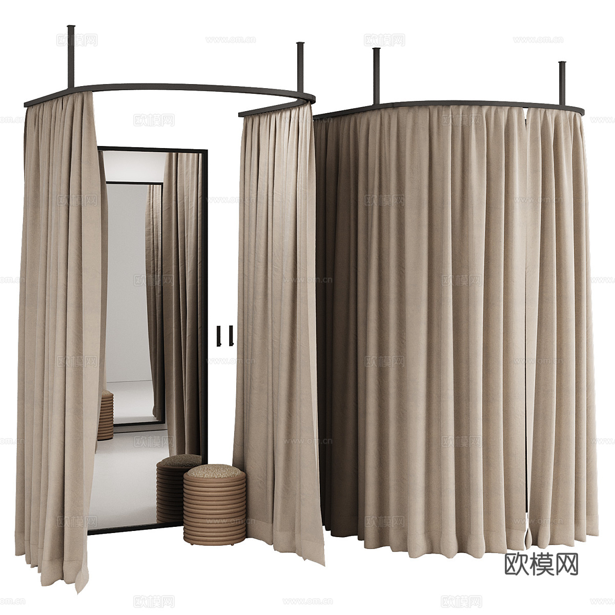 现代服装店试衣间3d模型