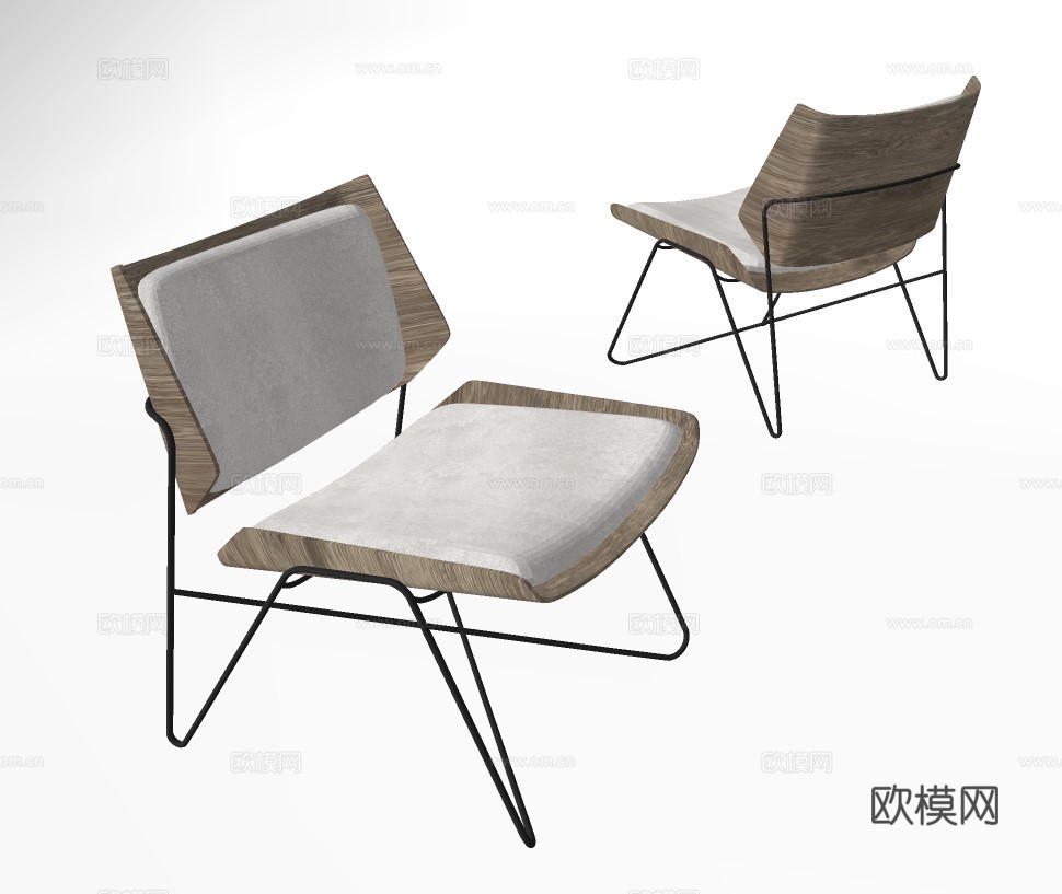 现代休闲椅su模型下载