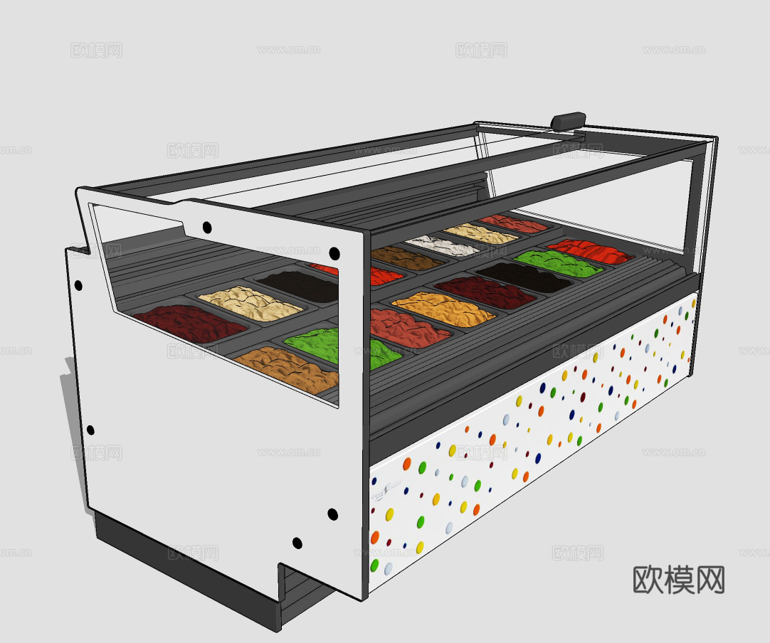现代冰柜展示柜su模型下载