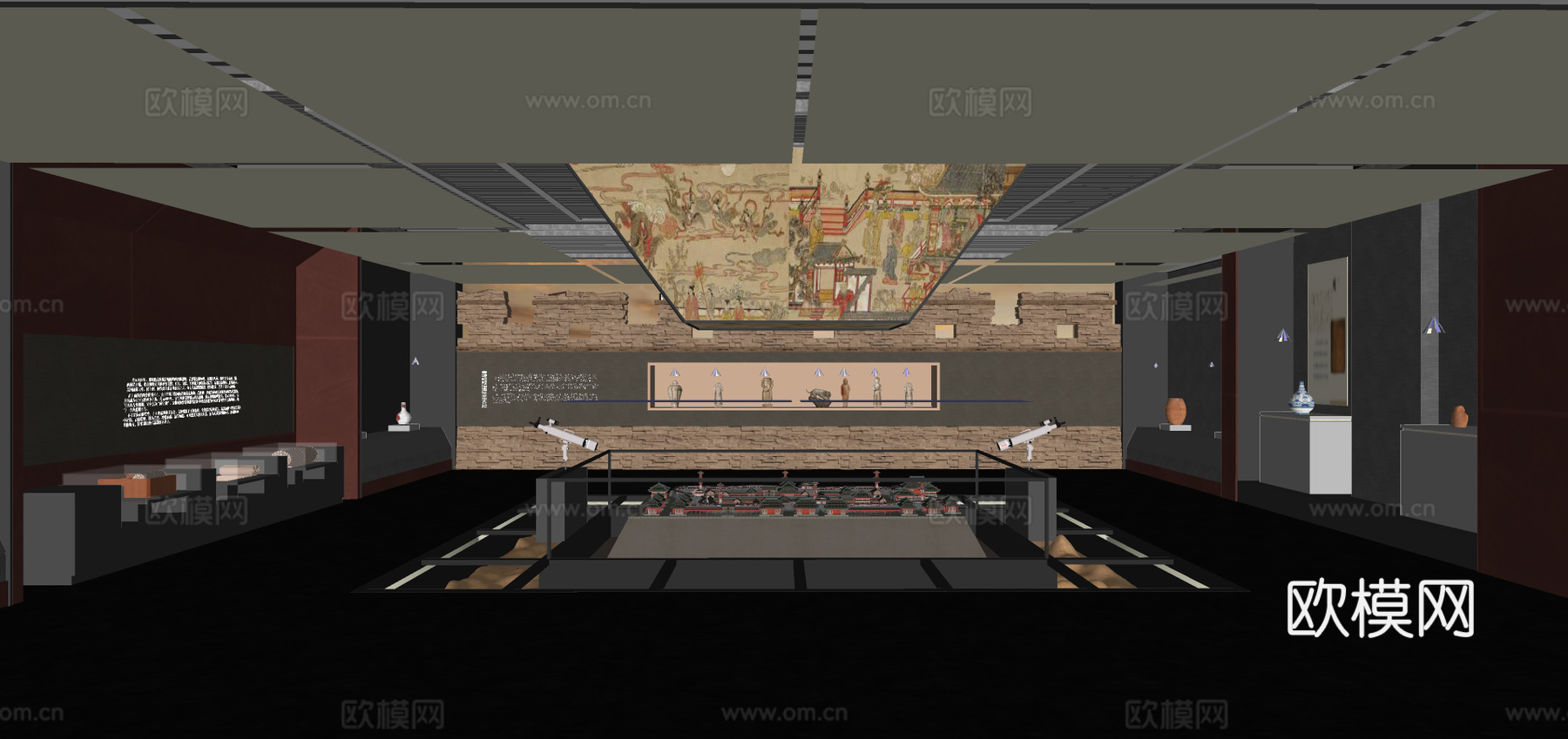 现代博物馆展览馆su模型下载
