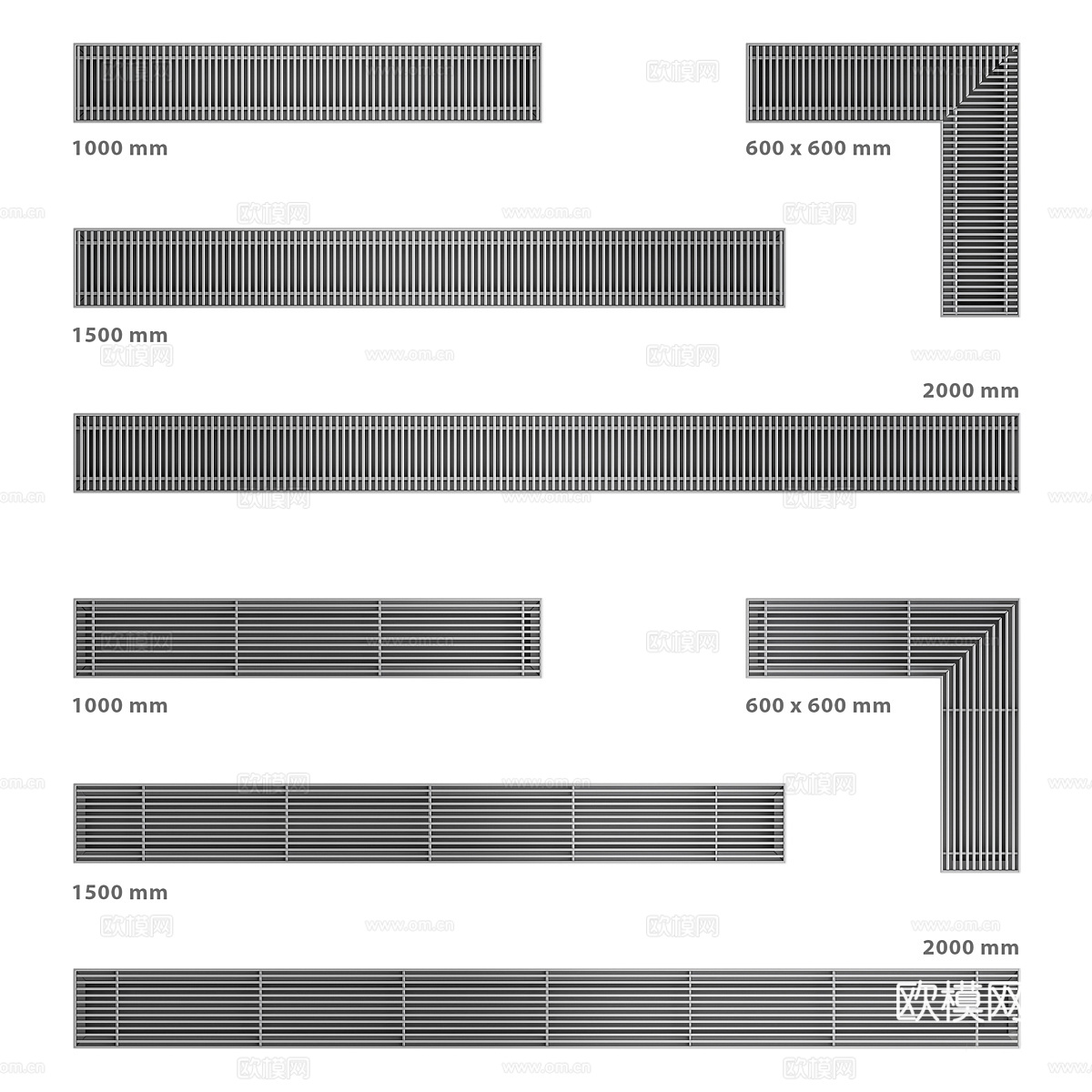 现代散热孔 对流器 出风口 条形地漏3d模型3d模型