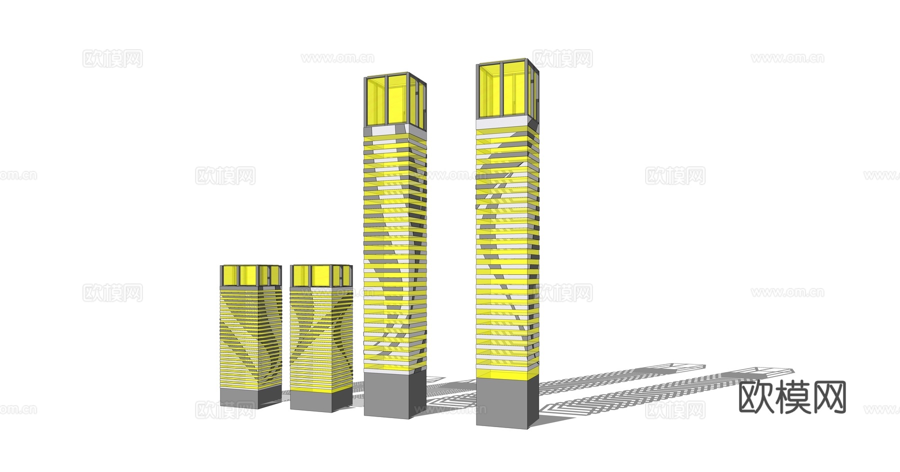 现代路灯景观灯su模型下载
