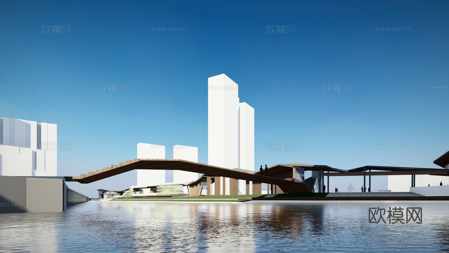 新中式景观廊架su模型下载