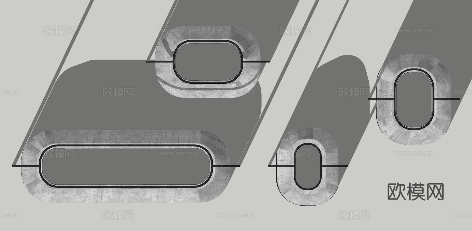 现代侘寂花瓶su模型下载