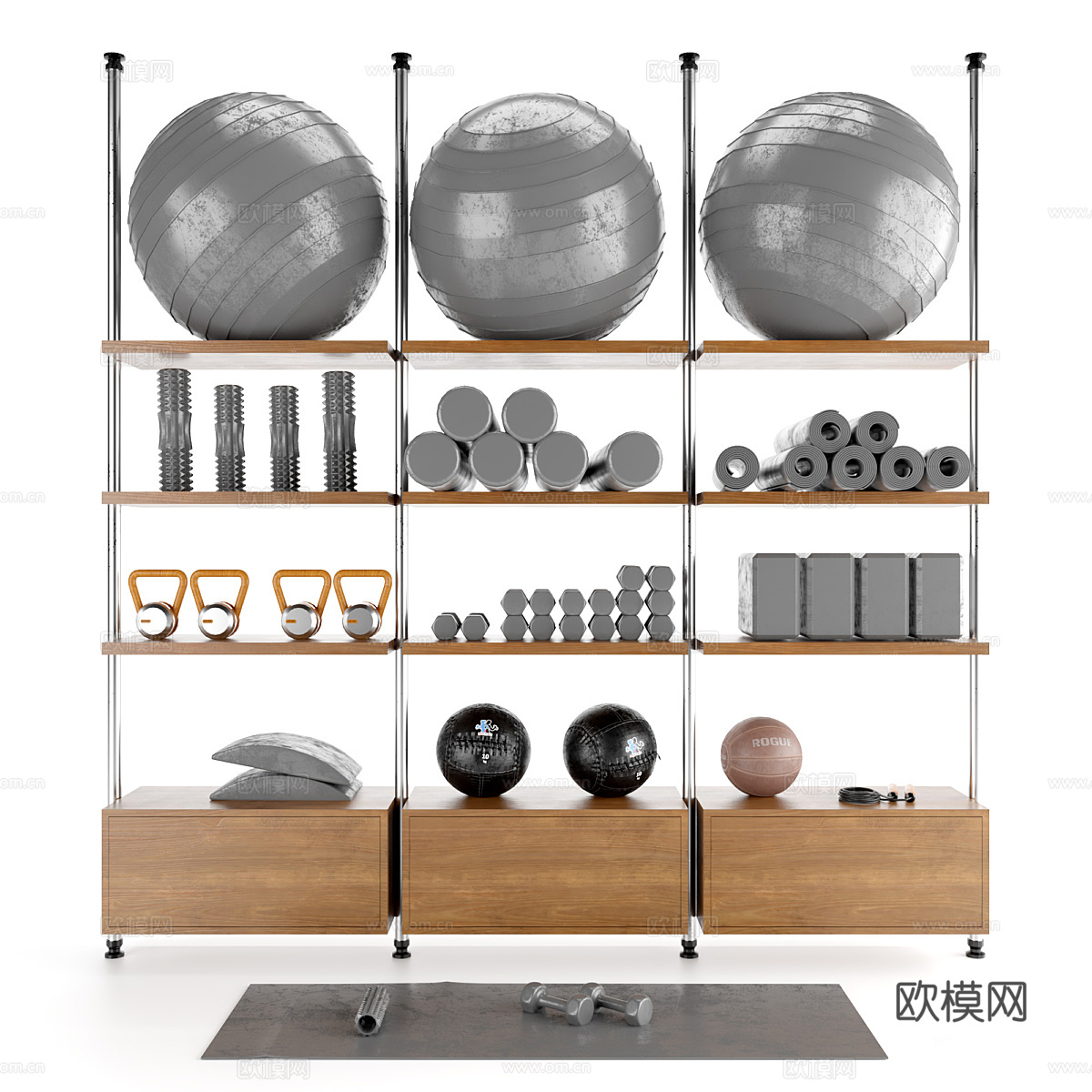 现代健身器材 器材柜3d模型