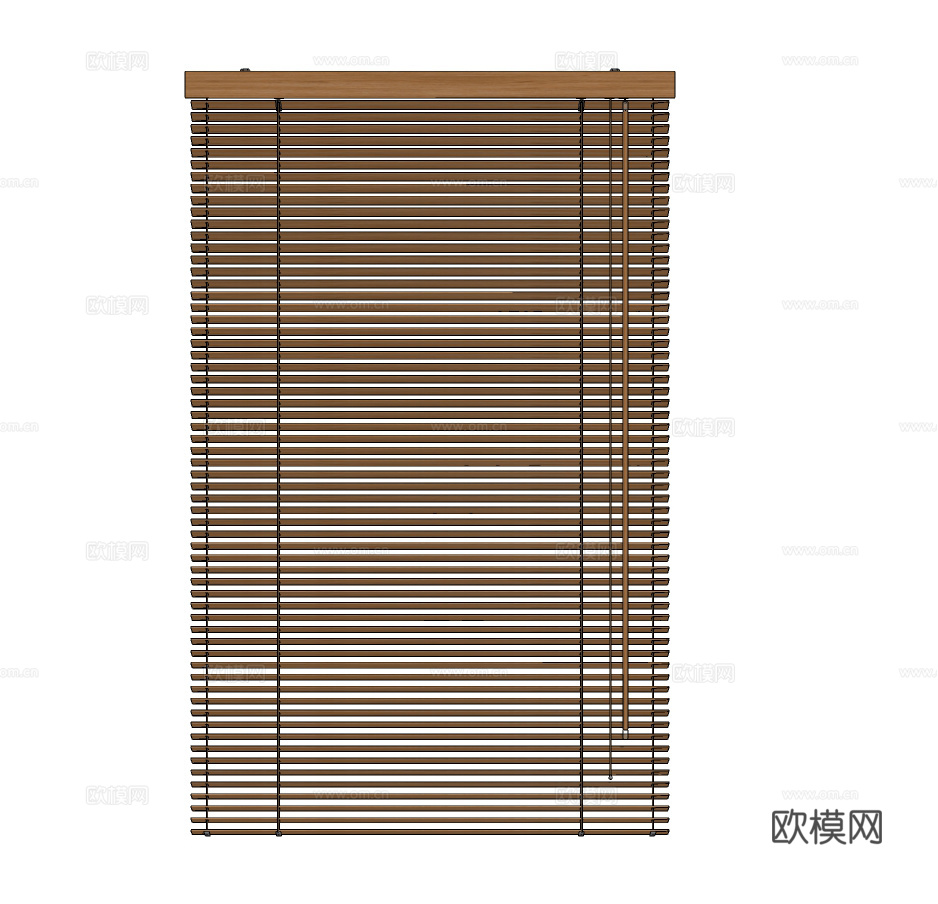 现代窗帘卷帘竹帘su模型下载