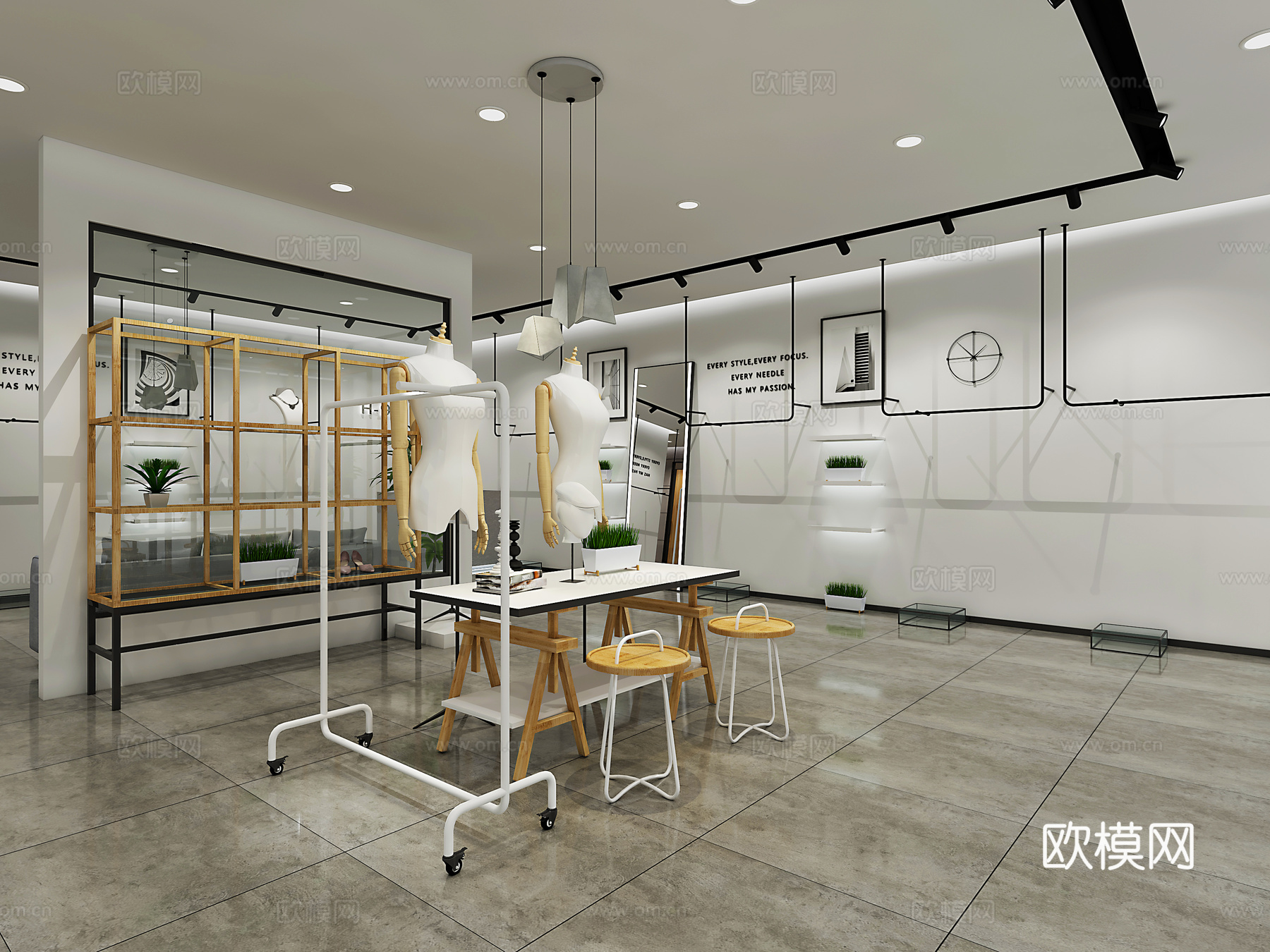 现代服装店设计3d模型