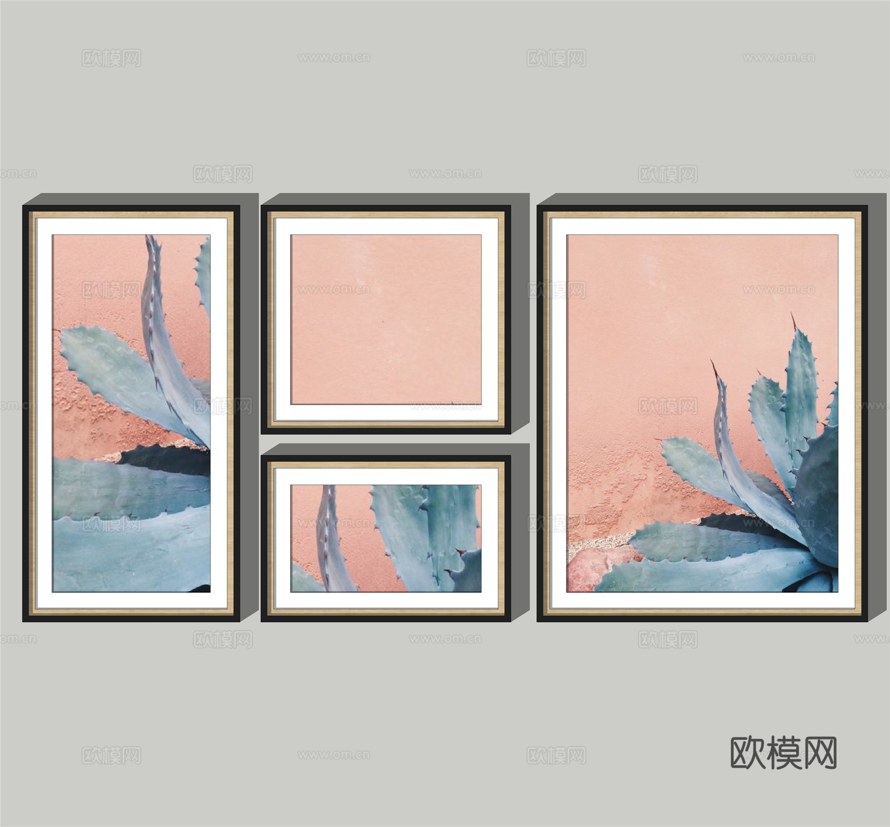 北欧装饰挂画su模型下载