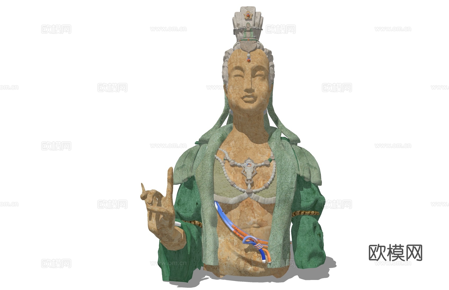 中式佛像雕塑su模型下载