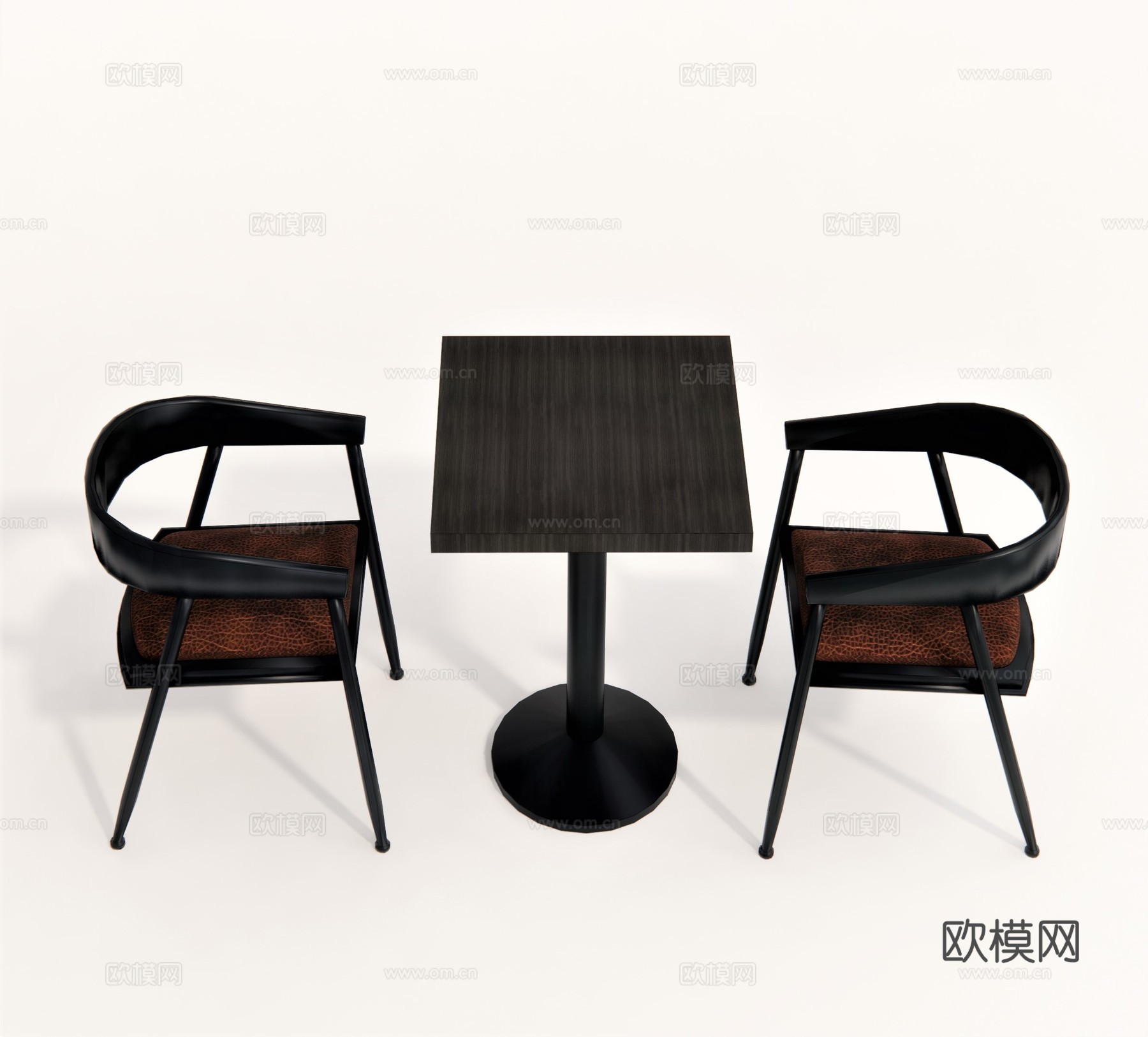 现代方形餐桌椅su模型下载