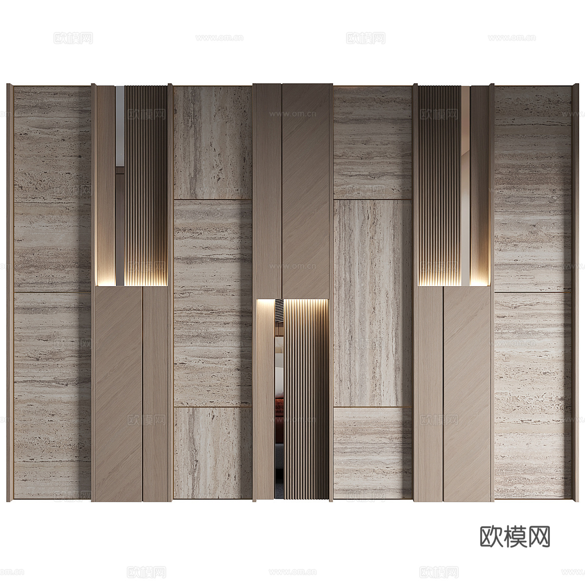 新中式轻奢装饰墙板3d模型