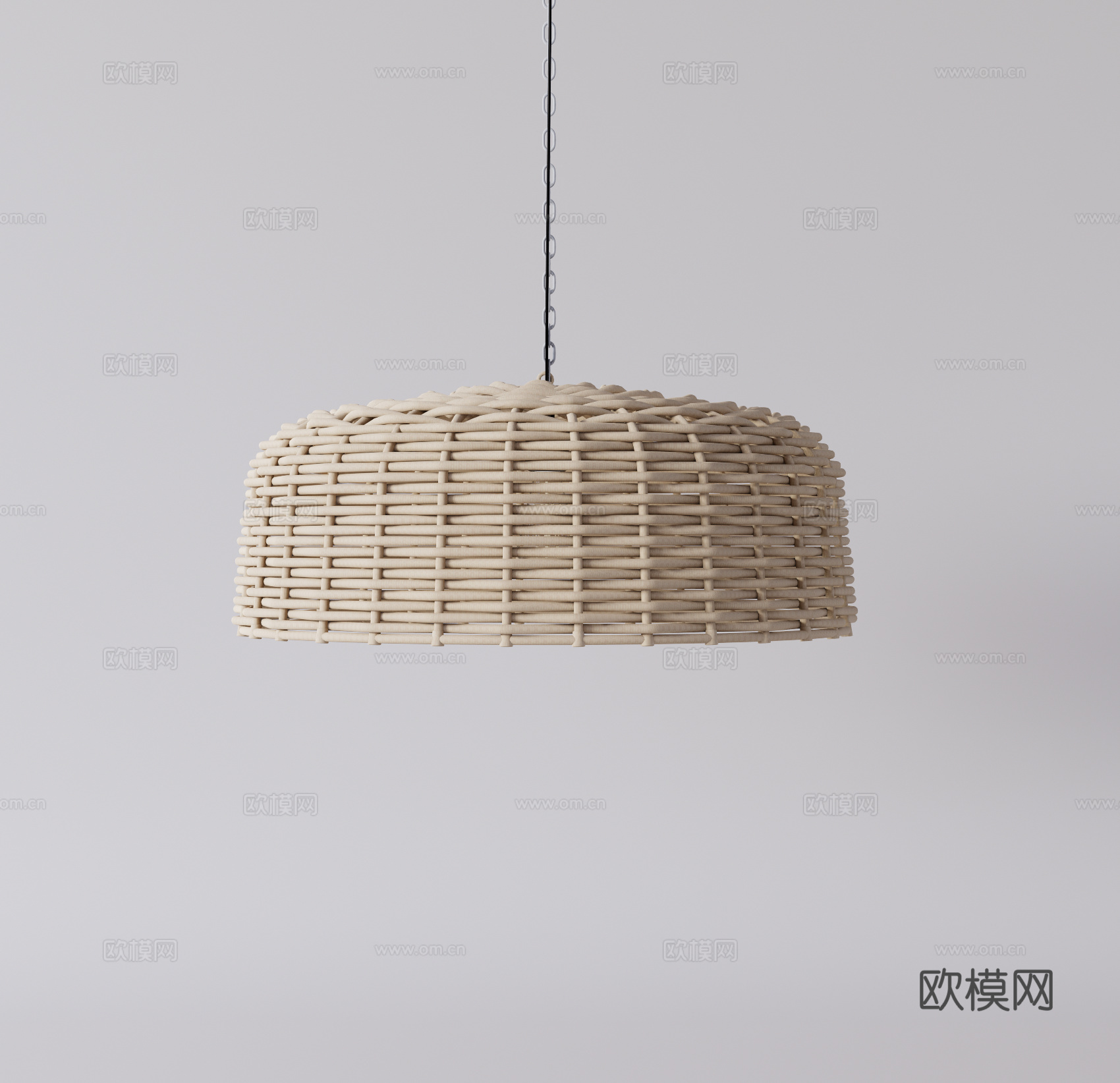现代侘寂藤编吊灯su模型下载