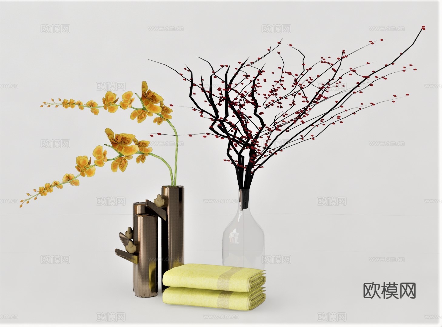现代花瓶插花摆件su模型下载