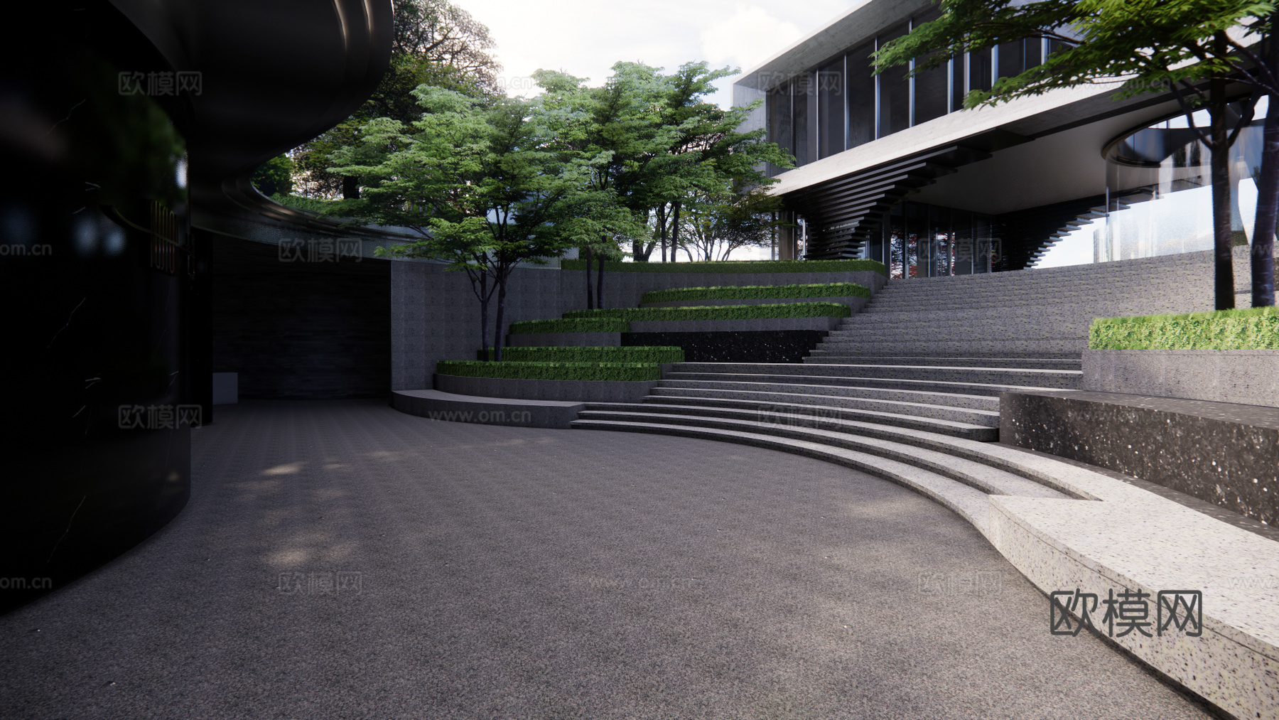 新中式售楼处su模型下载下载（渲染图3）