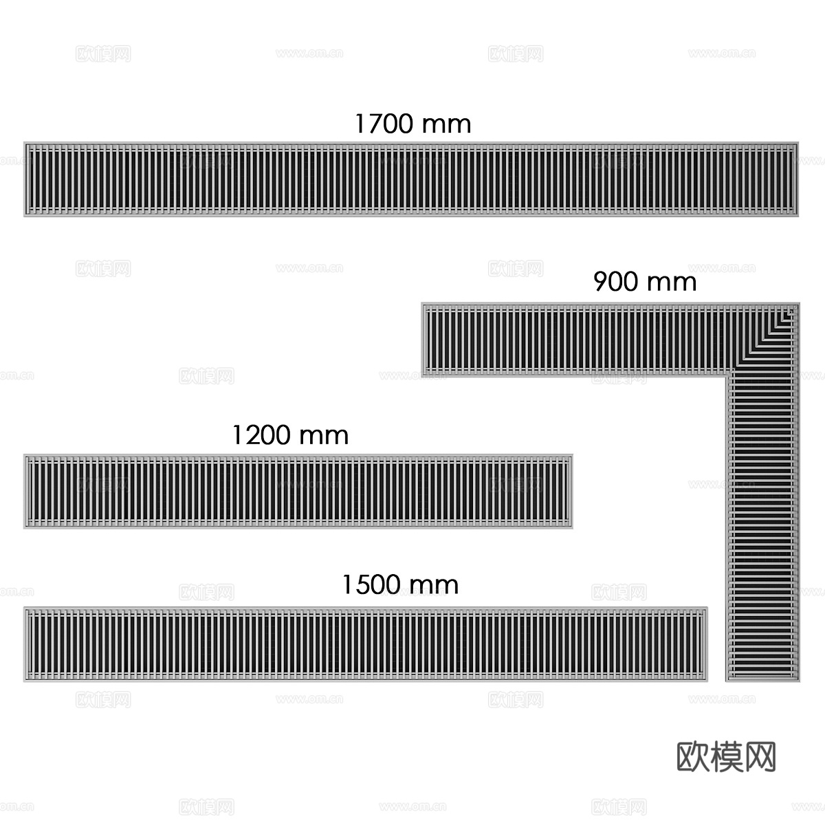 现代散热孔 对流器 出风口 条形地漏3d模型