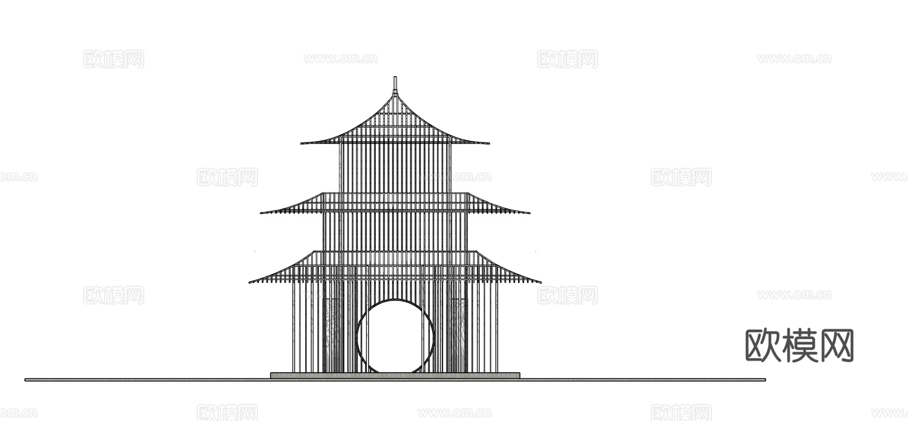现代阁楼框架小品su模型下载