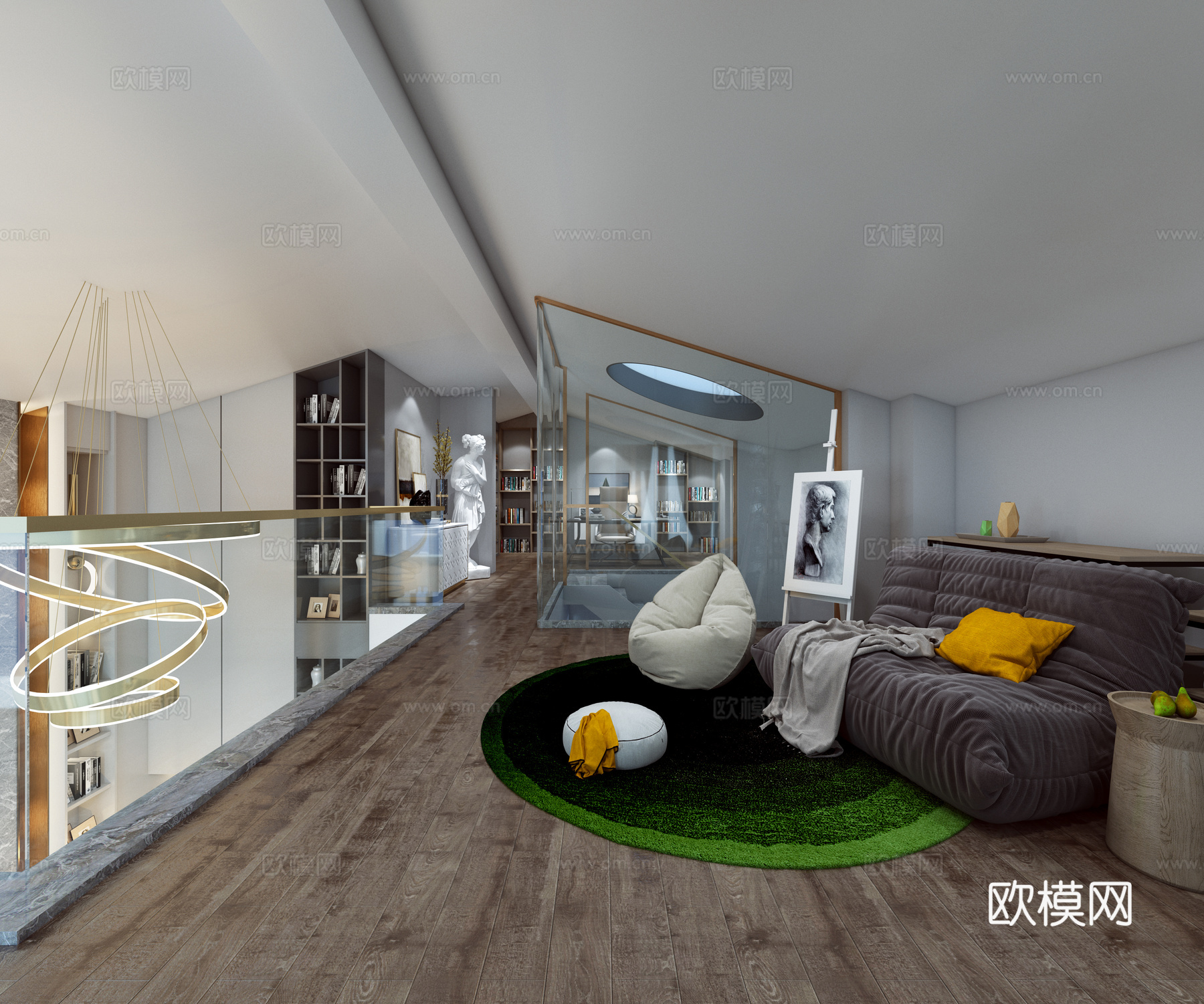 法式更衣间起居室阁楼3d模型