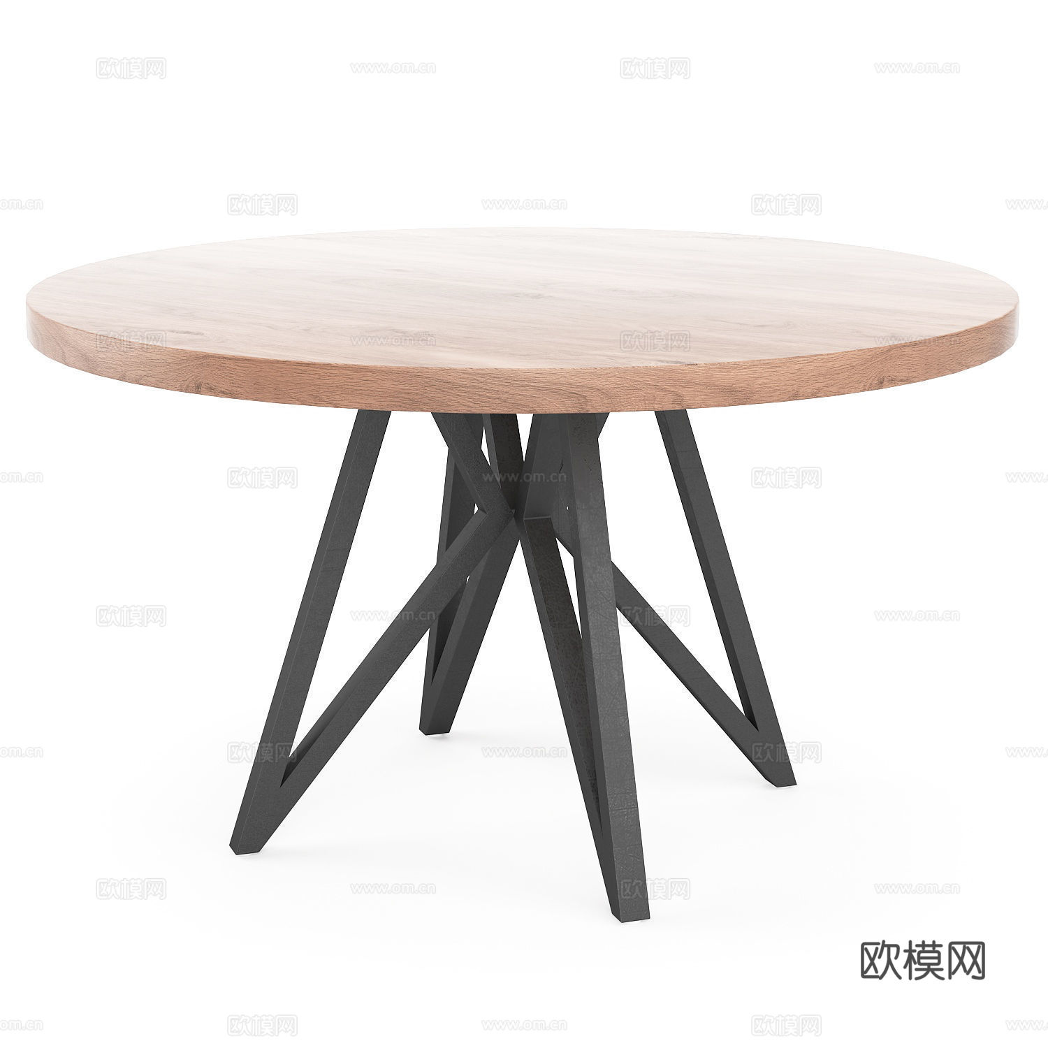 现代工业风圆餐桌椅3d模型