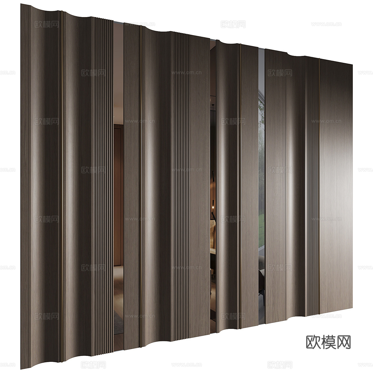 新中式装饰墙板3d模型