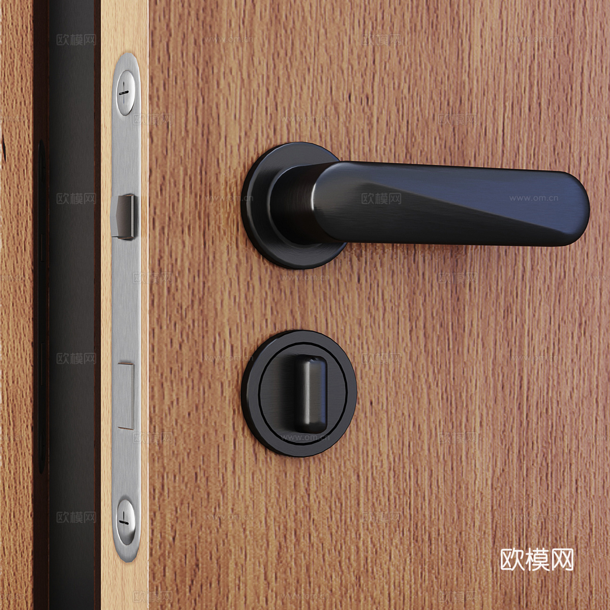 现代意式极简室内窄边框单开门3d模型下载（渲染图4）