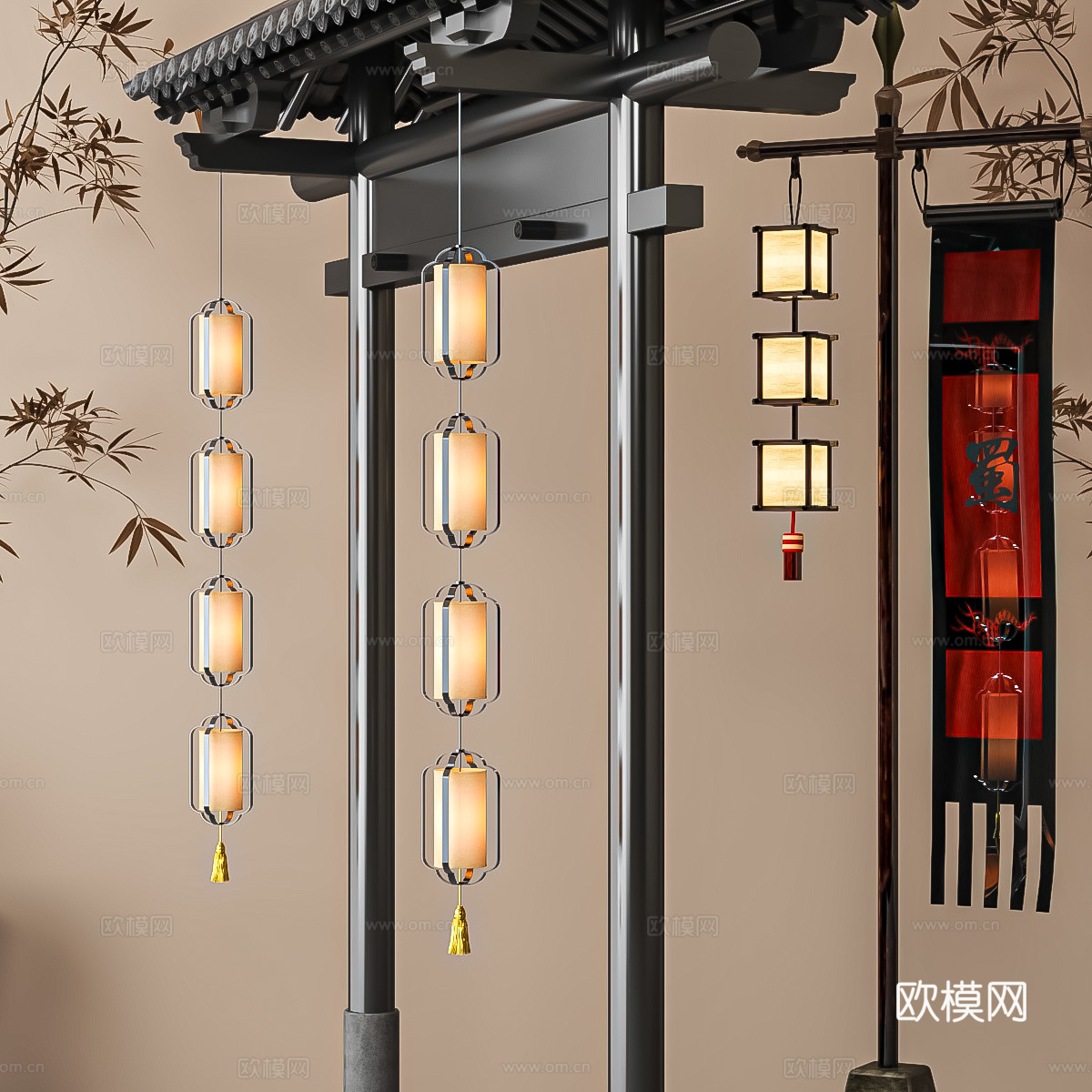 灯笼su模型