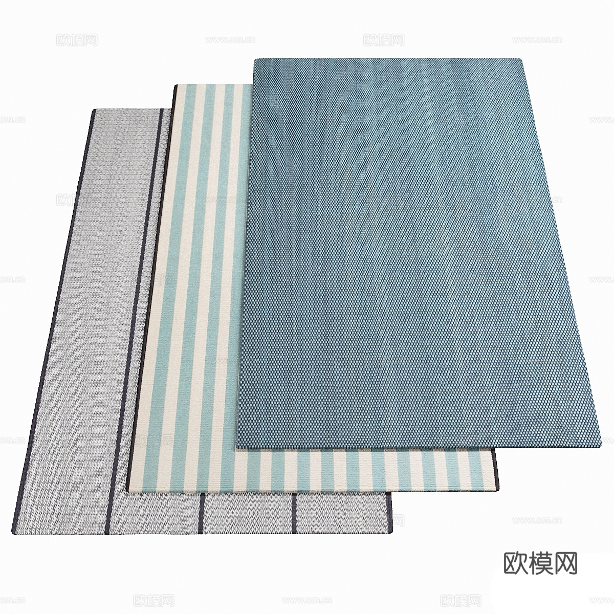 现代北欧布艺地毯3d模型