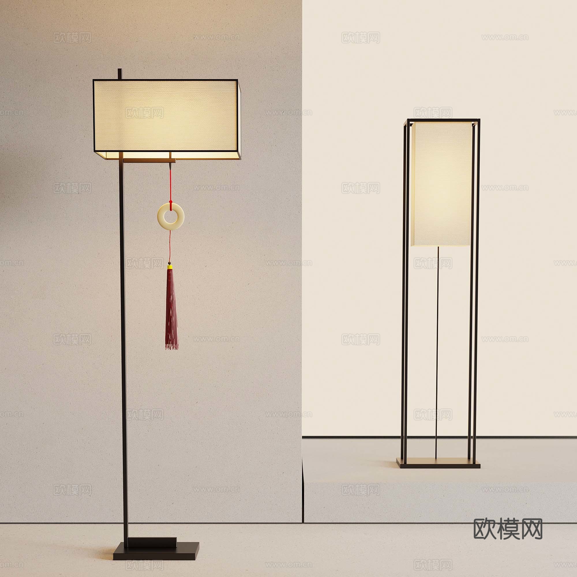 16新中式灯具组合 台灯3d模型
