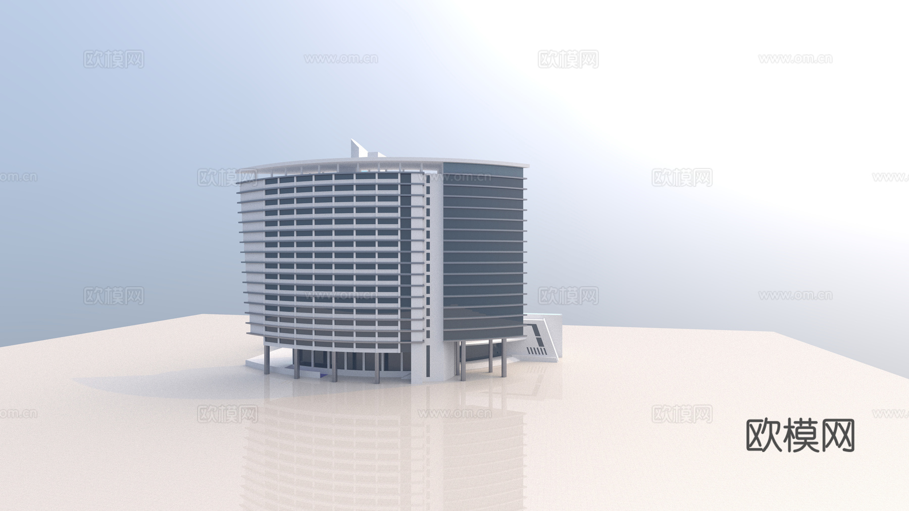 现代写字楼建筑外观su模型下载