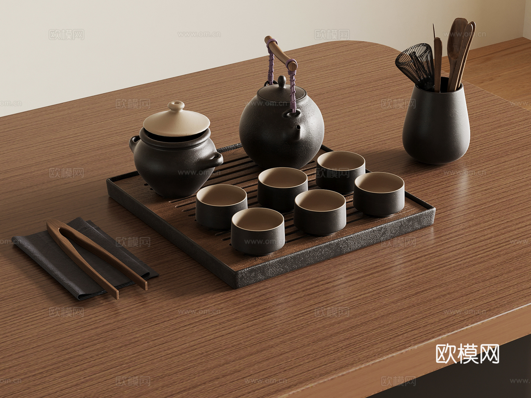 11茶具 新中式茶具 茶壶 茶杯3d模型