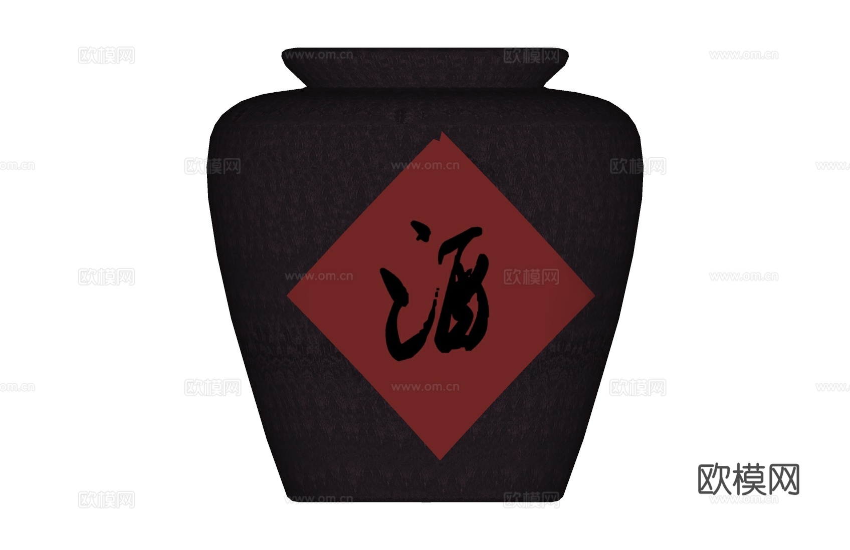 现代陶瓷酒缸su模型下载