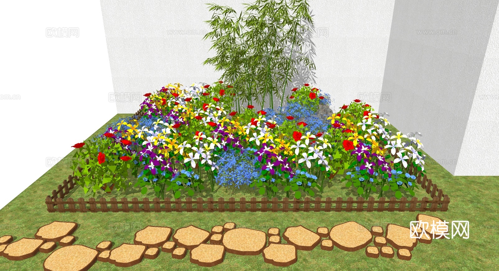 现代花池花坛园艺小品su模型下载