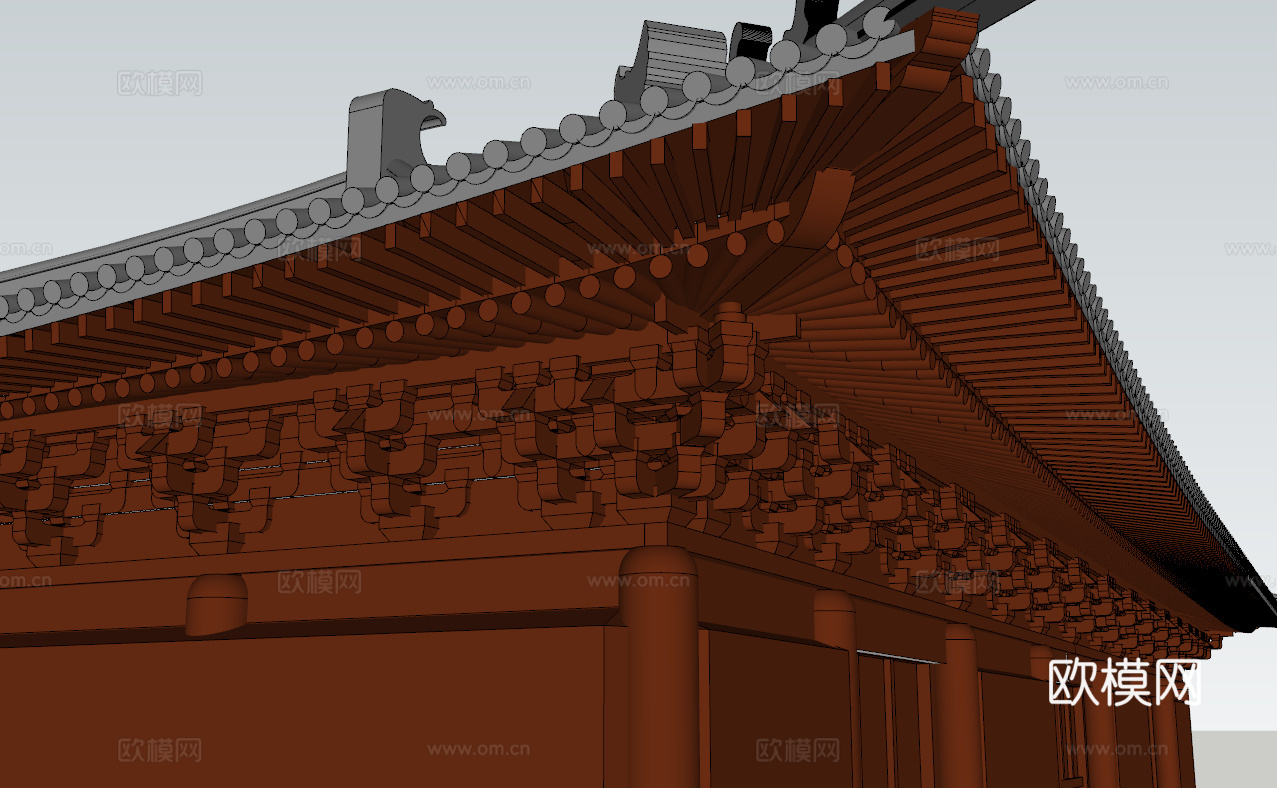 中式古建大同善化寺su模型
