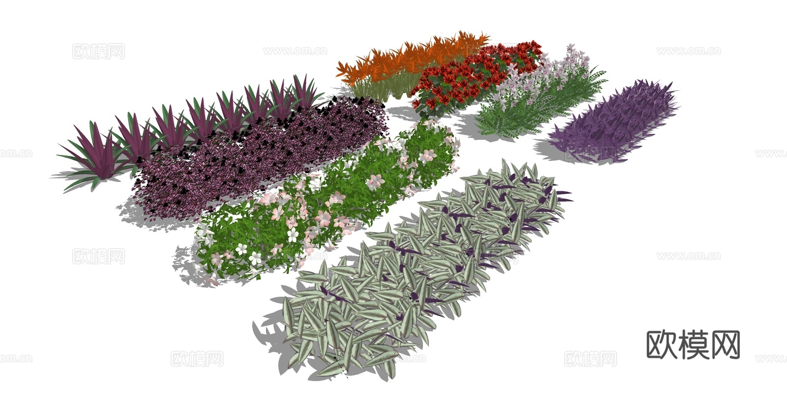 现代绿植花草su模型下载
