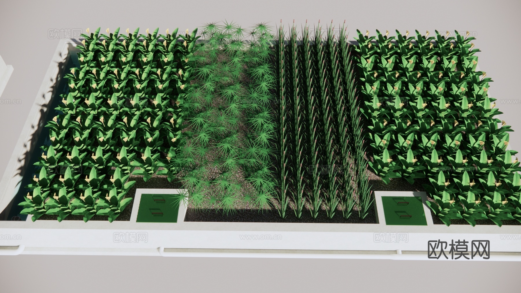 现代绿植花圃su模型下载