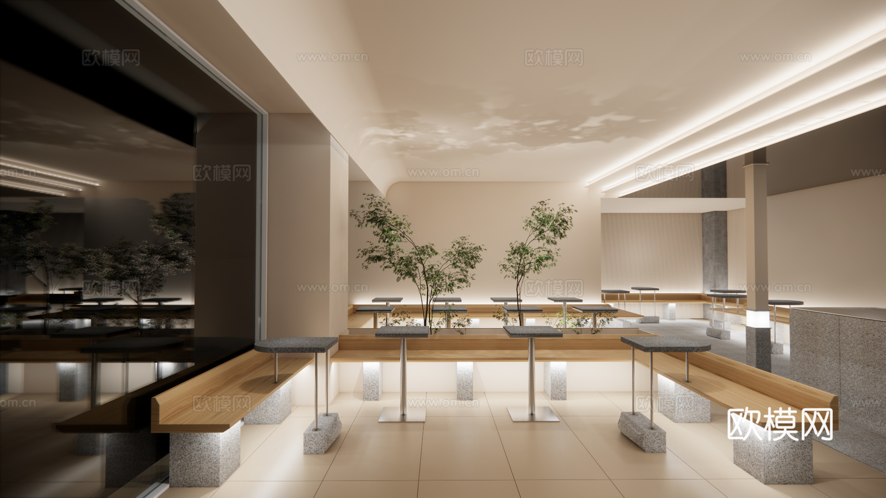 现代咖啡店su模型下载