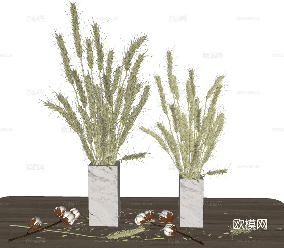 现代麦穗稻谷干花插花su模型下载