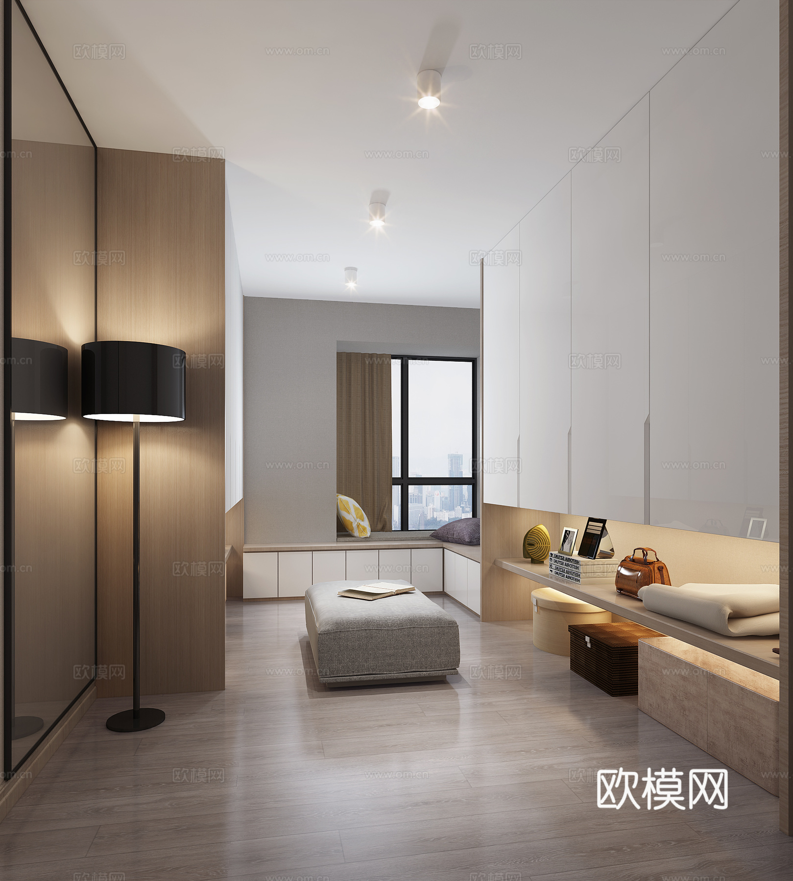 北欧衣帽间 衣柜3d模型
