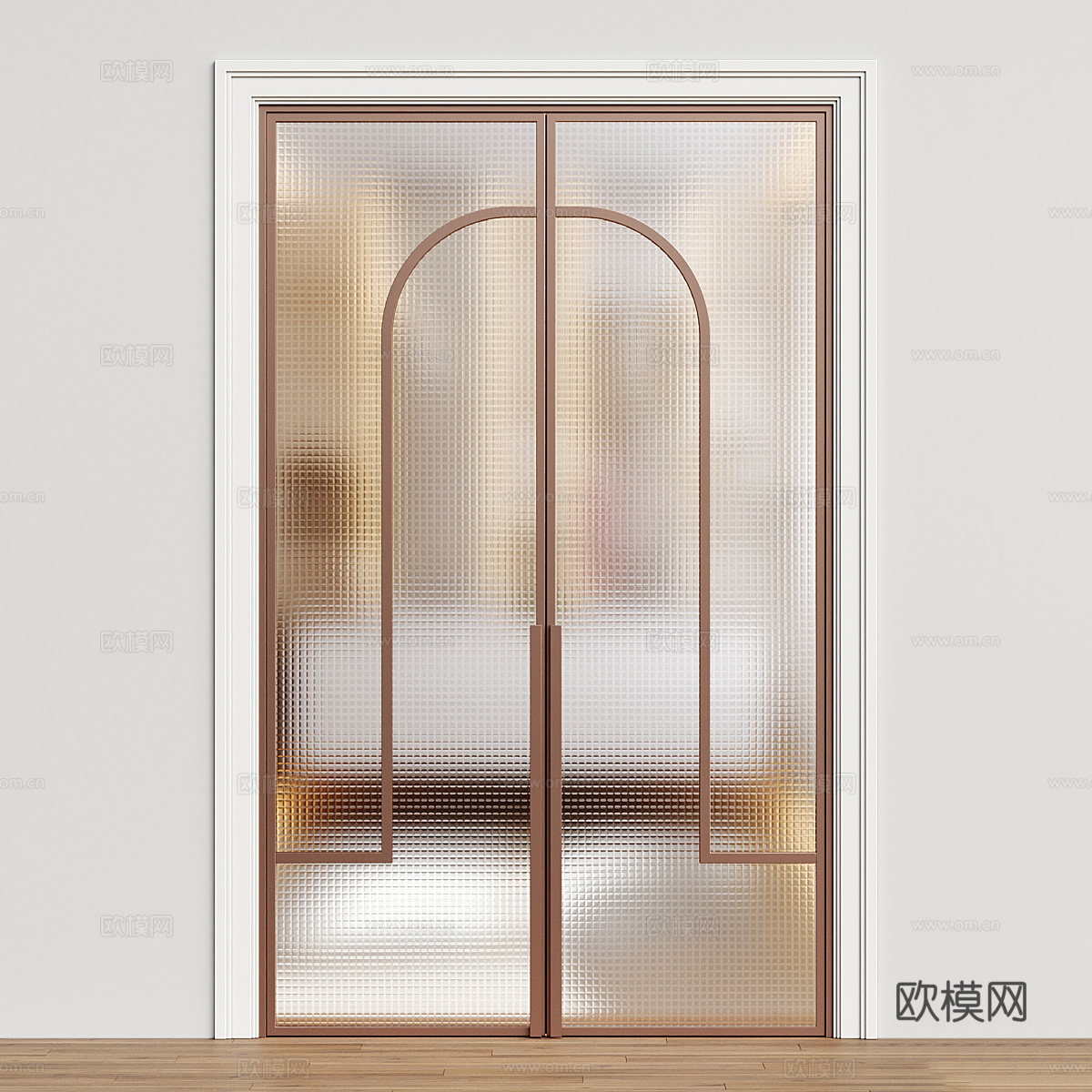 现代轻奢长虹玻璃双开门3d模型