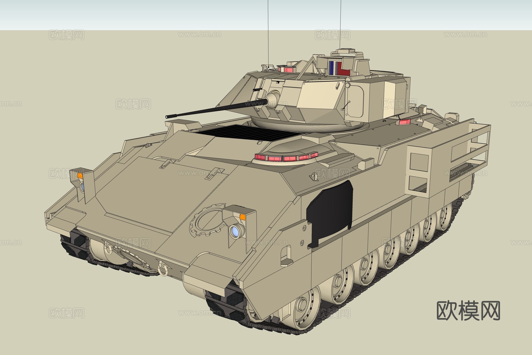 现代装甲运兵车坦克su模型下载