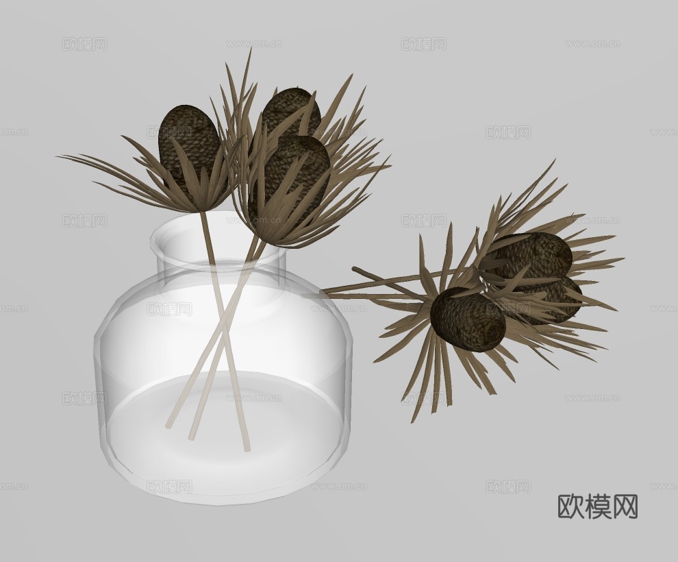 现代花瓶摆件su模型下载