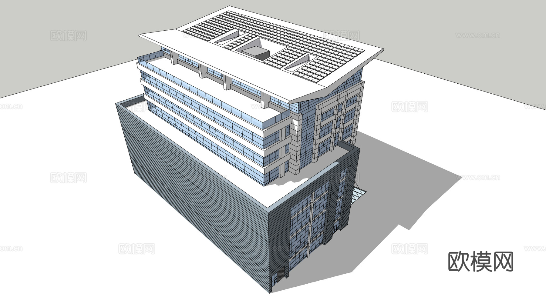 现代酒店建筑外观su模型下载