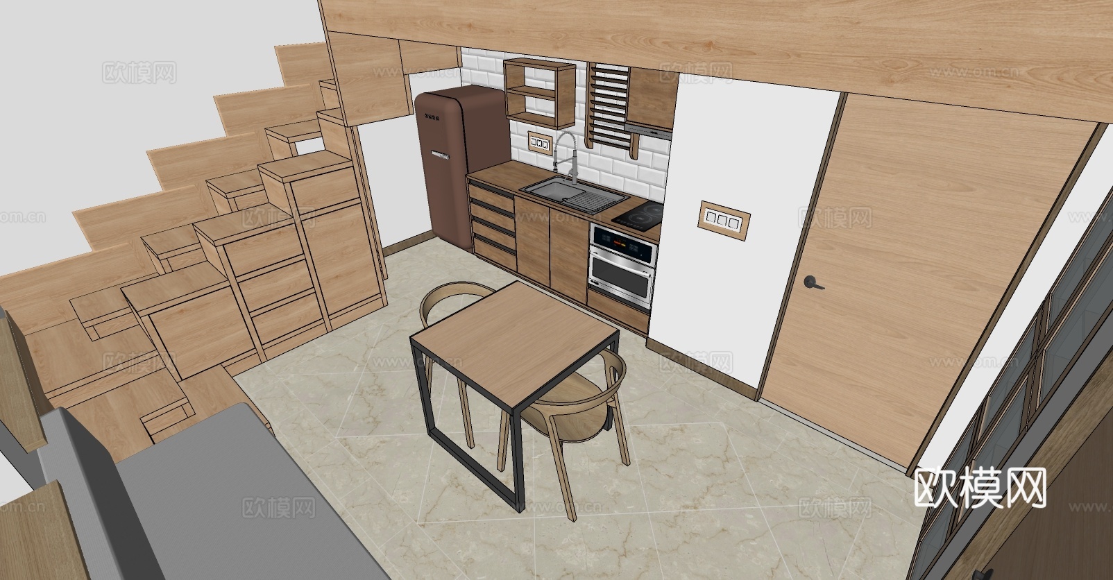 现代全屋家装su模型下载