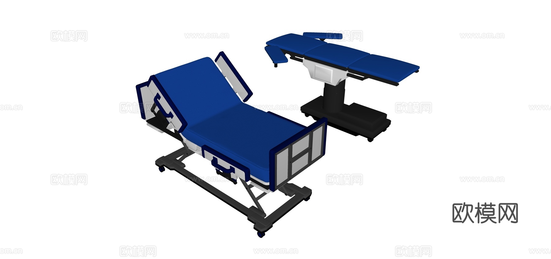 现代急救病床su模型下载
