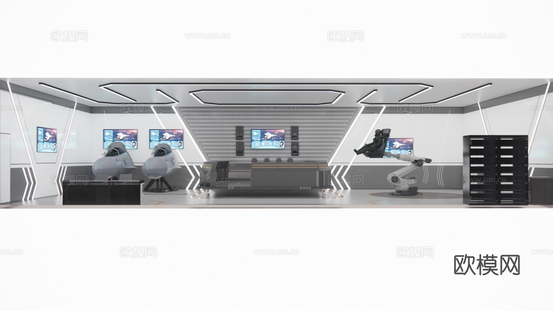 现代科技展厅su模型下载