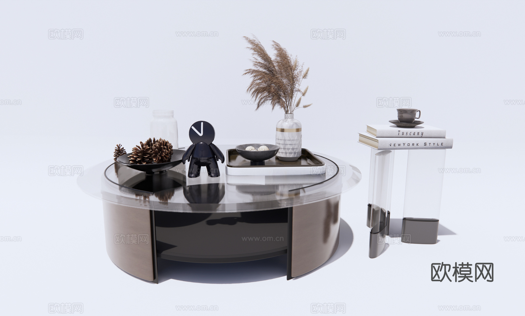 现代轻奢茶几su模型下载