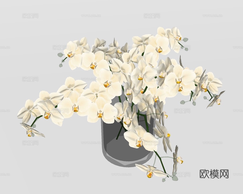 现代玻璃花瓶su模型下载